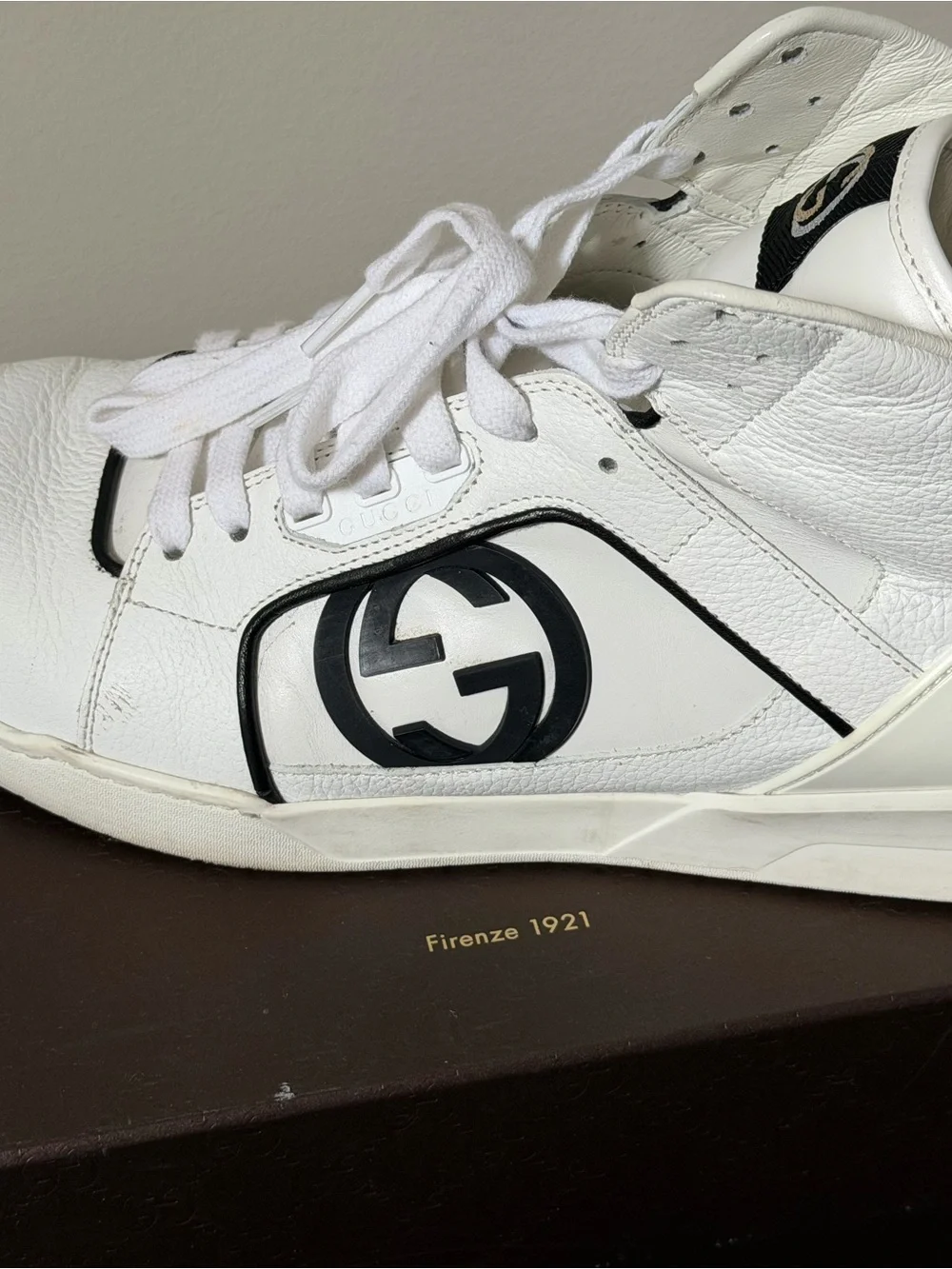 Gucci white leather